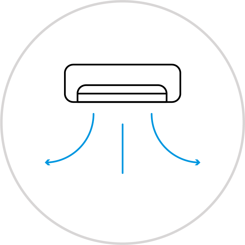 Distribuição uniforme do ar (fluxo multidirecional)