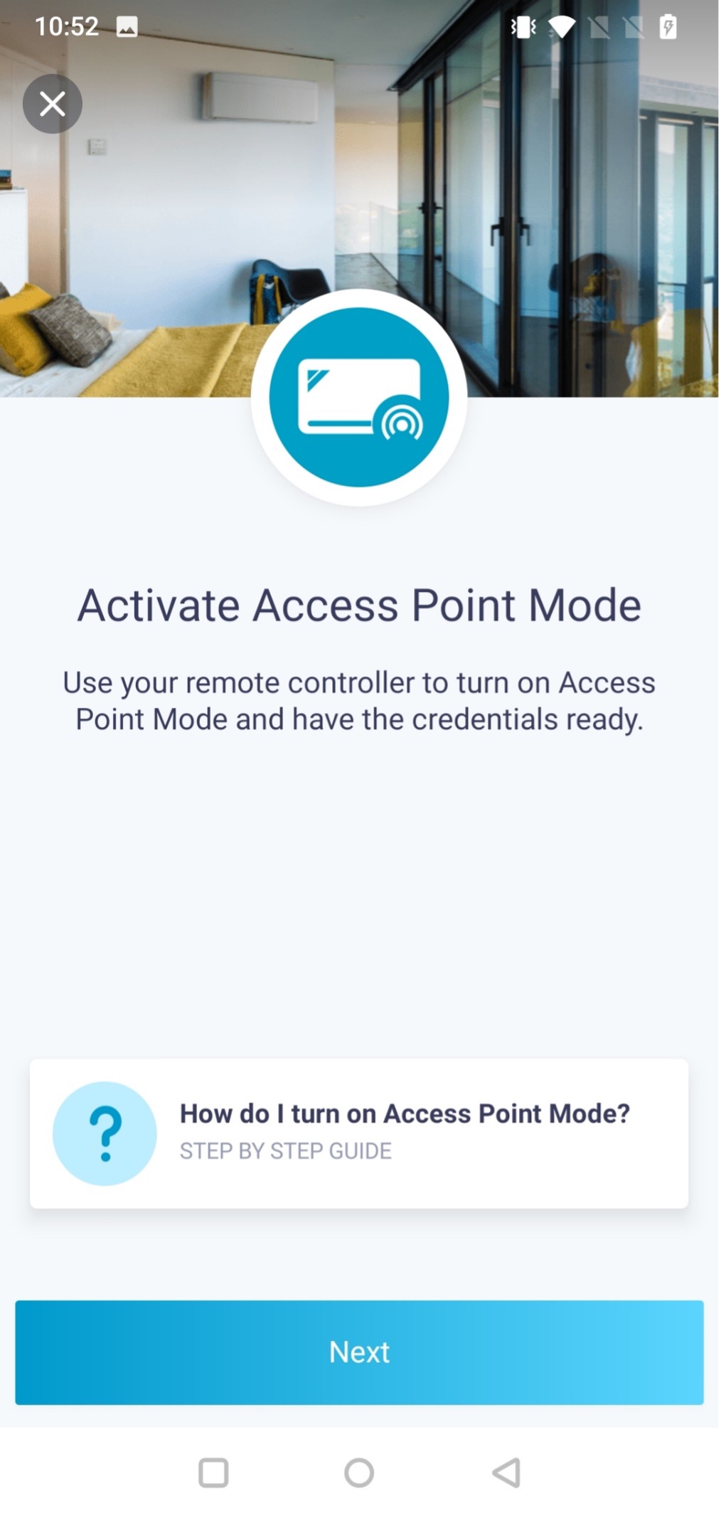 ONECTA Ativar modo de ponto de acesso