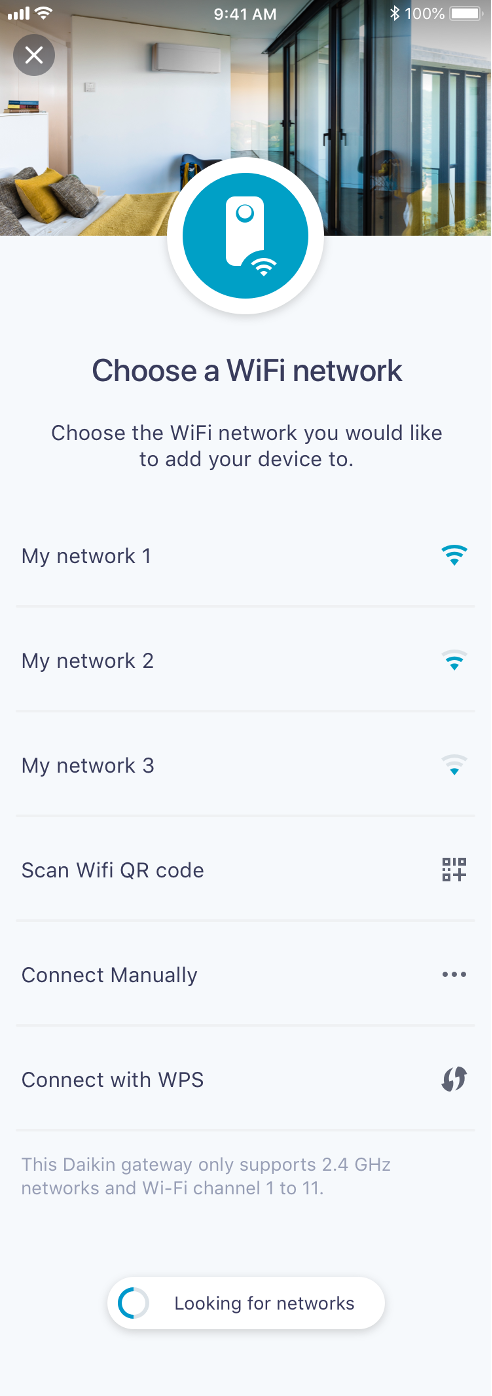 ONECTA Selecionar uma rede WIFI