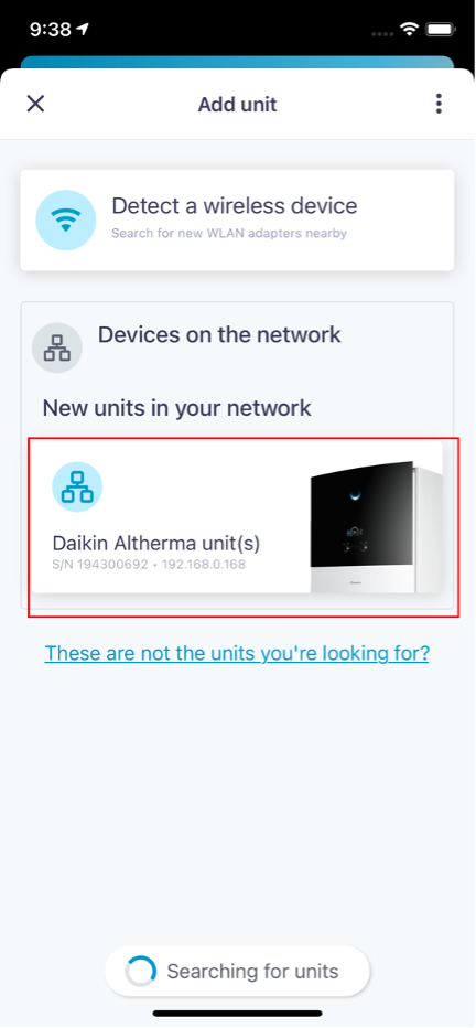 Ligação da ONECTA a um dispositivo sem fios